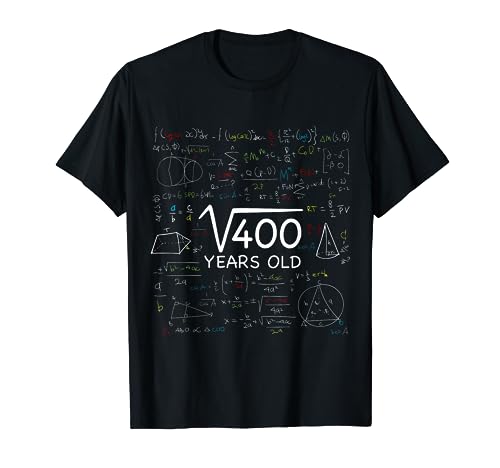 20 Años Cumpleaños Raíz Cuadrada 400 Regalo Camiseta