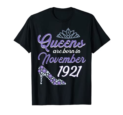 100 Años Cumpleaños Noviembre 1921 100 Cumpleaños Mujeres Camiseta