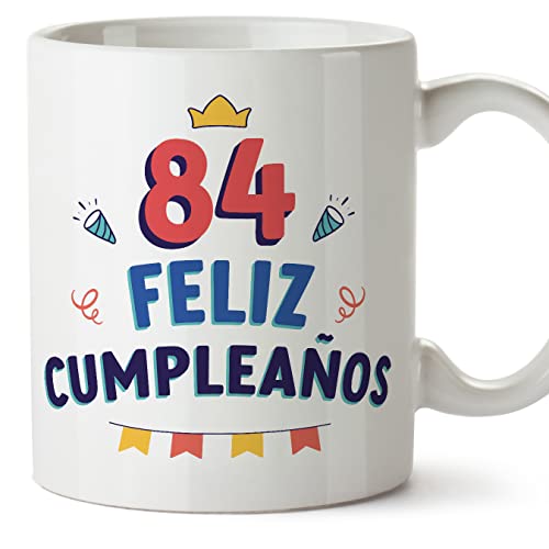 MUGFFINS Tazas 84 Cumpleaños - En Español - ¡Feliz Cumpleaños! - 11 oz / 330 ml - Regalo...