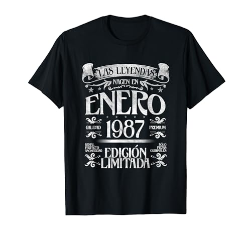 Las Leyendas nacen en Enero de 1987 - 37 Años Cumpleaños Camiseta
