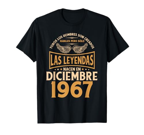 Cumpleaños Hombre Regalos Las Leyendas Diciembre 1967 Camiseta