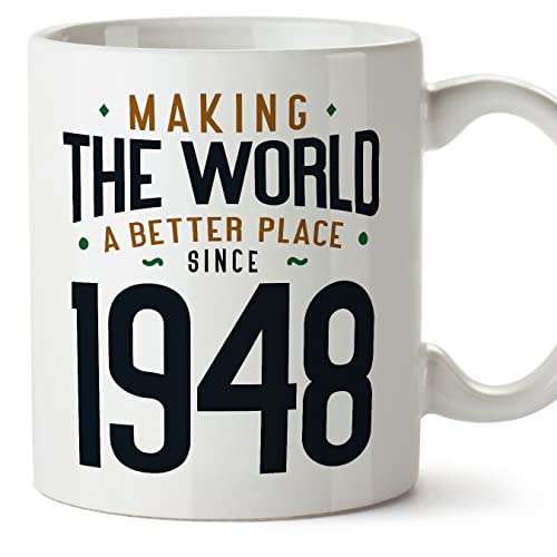 MUGFFINS Tazas 1948 Cumpleaños - En Inglés - Making the World a Better Place - 11 oz / 330 ml -...