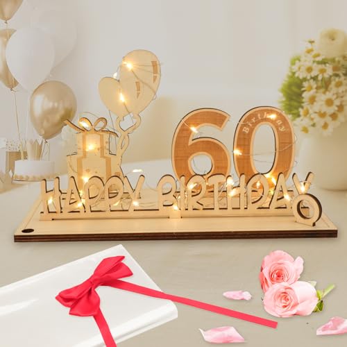 Regalos Originales de 60 Cumpleaños, Seutgjie Decoracion 60 Cumpleaños para Hombre Mujer con Tira...