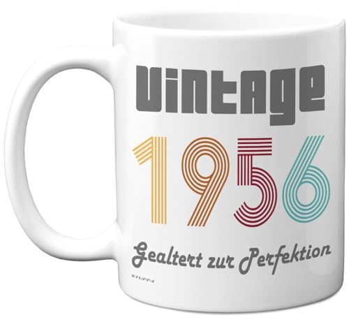 Taza de cerámica de 325 ml, apta para lavavajillas, diseño vintage de 1956