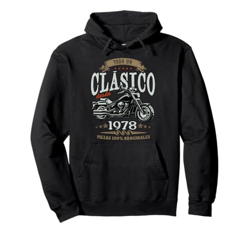Nacido en 1978 - 48 Años Cumpleaños Moto Biker Hombre Motero Sudadera con Capucha