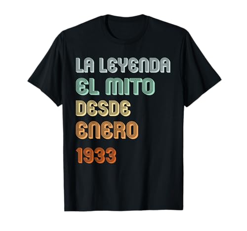 92 Cumpleaños Hombre 92 años Hecho En 1933 Enero Camiseta