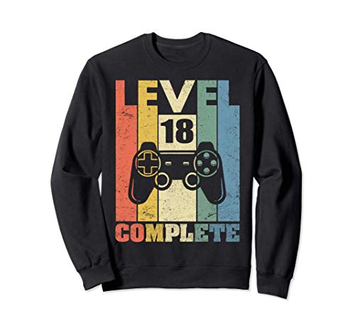 18 Años Cumpleaños Hombre Chica Divertido Regalo Level 18 Sudadera
