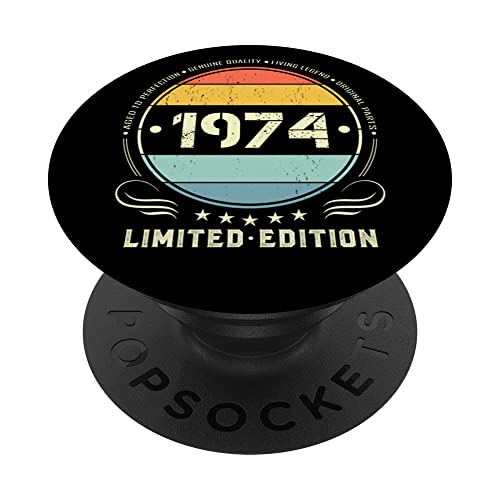 1974 edición limitada 1974 cumpleaños Popsocket para mujeres y hombres PopSockets PopGrip...