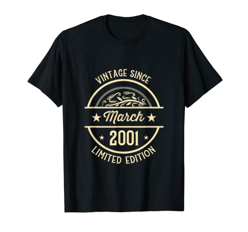 Vintage de cumpleaños desde marzo de 2001 Camiseta