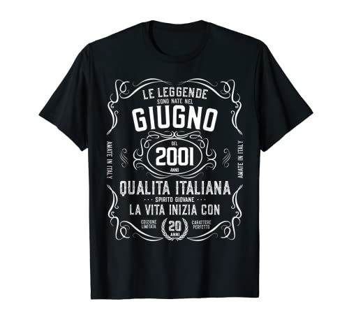 20 años nacido en junio de 2001 Regalo cumpleaños Legienda Camiseta
