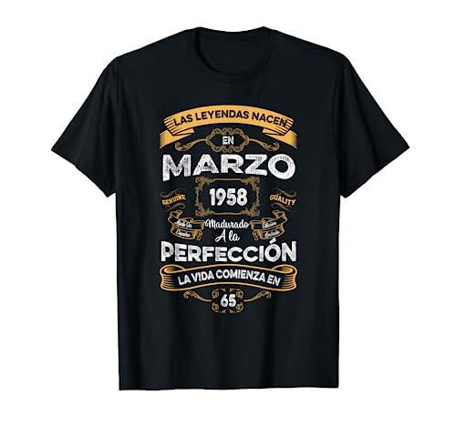 Mujer Leyendas Marzo 1958 Hombre Mujer 65 Años Cumpleaños Camiseta