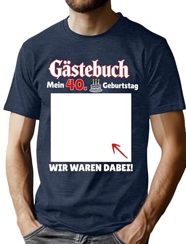 VVNTY Camiseta de 40 cumpleaños para hombre, libro de visitas Mi 40, camiseta divertida regalo...
