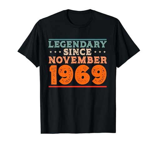 Legendario desde noviembre de 1969 Retro Vintage Fiesta de cumpleaños Camiseta