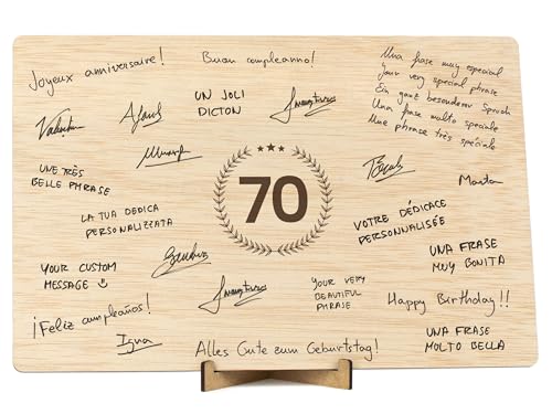 CONTRAXT Tarjeta felicitacion 70 cumpleaños. Regalo detalles Decoracion original Postal 70 feliz...