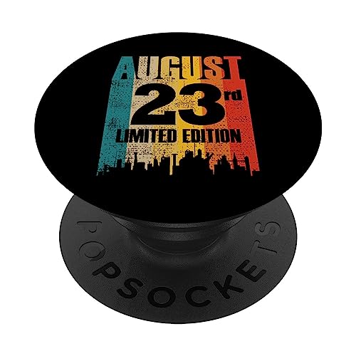 Agosto 23 Edición Limitada Retro Vintage Cumpleaños PopSockets PopGrip Adhesivo