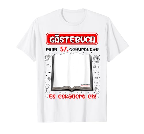 Mi 57 cumpleaños libro de visitas para firmar 57 años Camiseta