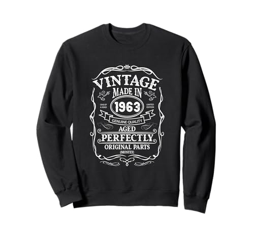 63 cumpleaños, diseño retro Vintage, hombre, mujer 1963 Sudadera