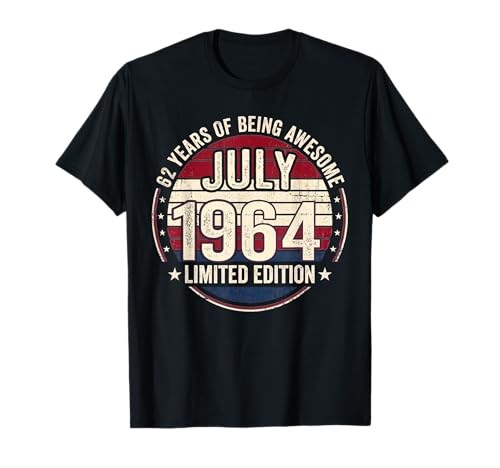 Vintage 62 Decoraciones de cumpleaños para Hombres 62 años 1964 62 cumpleaños Camiseta