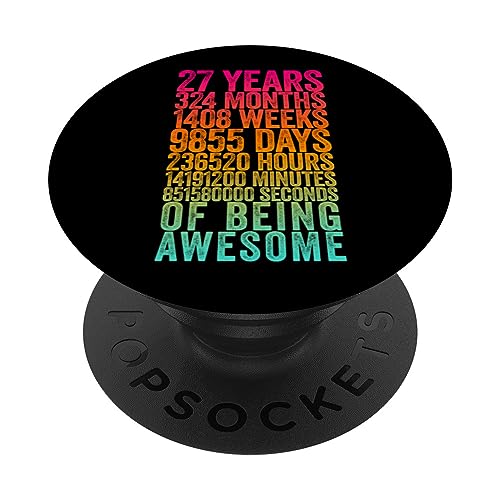 Divertida Camisa de cumpleaños número 27 Old Meter Funny Regalos de 27 años PopSockets PopGrip...