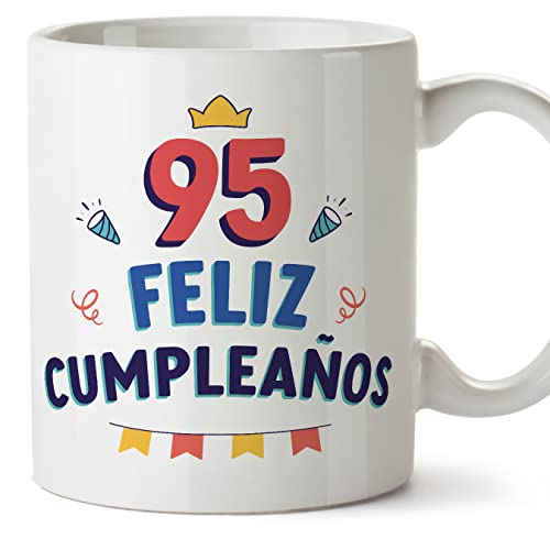 MUGFFINS Tazas 95 Cumpleaños - En Español - ¡Feliz Cumpleaños! - 11 oz / 330 ml - Regalo...