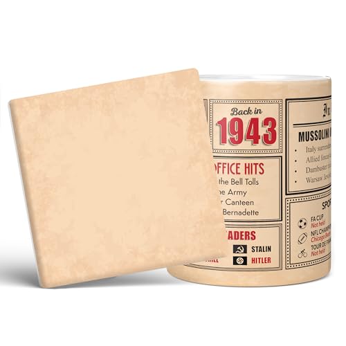 Mug Monster - Regalo de 80 cumpleaños – Taza de vuelta en 1943 en este año, regalo para hombres...