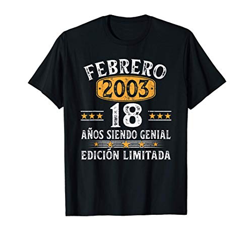 Febrero 2003 21 Años Cumpleaños Hombre Regalo Nacido En 2003 Camiseta :  : Moda