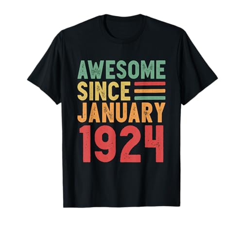 Impresionante regalo de 100 cumpleaños desde enero de 1924 Camiseta