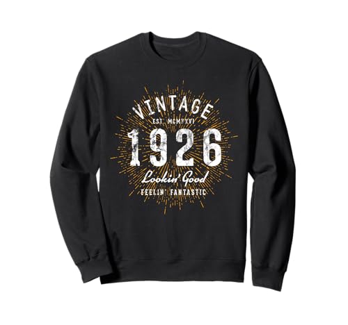 Retro Cumpleaños 1926 Vintage Sudadera