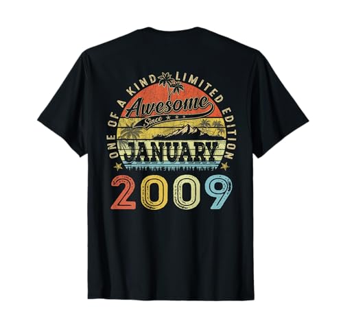 (ON Back) 17 Edición Limitada 2009 enero 17 cumpleaños Camiseta