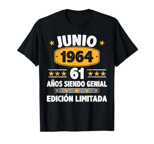 Junio 1964 61 Años Hombre Cumpleaños Regalo Junio 1964 Camiseta