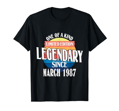 Edición Limitada Legendario Desde Marzo De 1987 Cumpleaños Camiseta