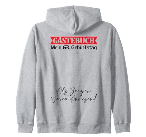 Gästebuch Mein 63. Geburtstag Libro de visitas Firma Sudadera con Capucha