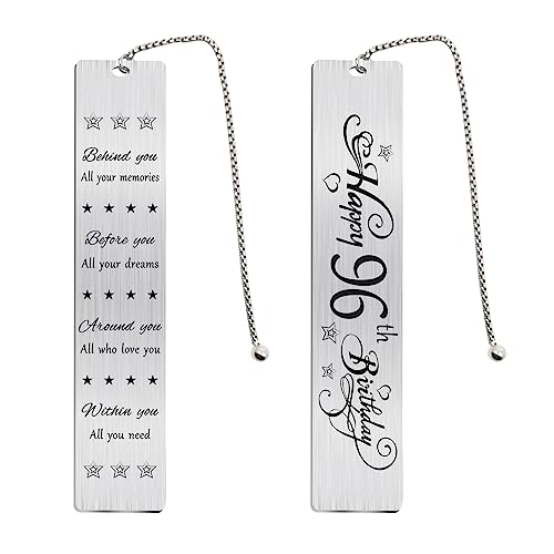 Jzxwan Regalos de cumpleaños 96 para mujeres y hombres, marcapáginas de cumpleaños de 96 años,...