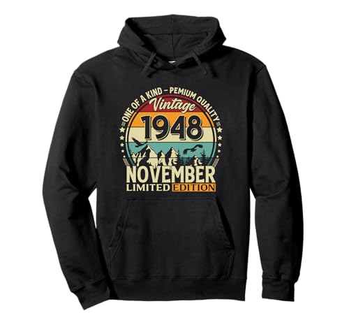 77 cumpleaños Hombre Mujer Regalo Noviembre 1948 Sudadera con Capucha