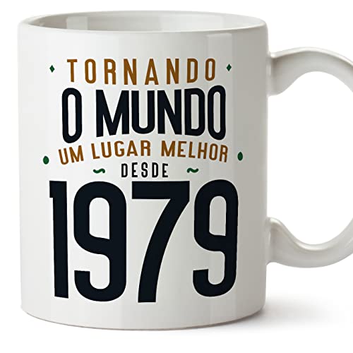 MUGFFINS Tazas 1979 Cumpleaños - En Portugués - Tornando o Mundo um Lugar Melhor - 11 oz / 330 ml...