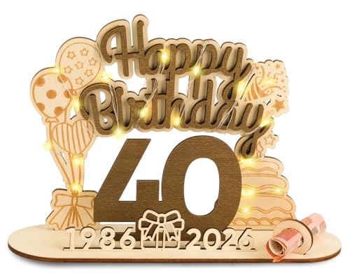 ARTREE Original 2026 cumpleaños 40 regalo mujer hombre 1986 – 2026, 40 regalos de dinero,...