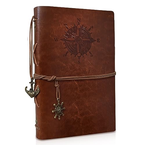 Joy & Inspiration Cuaderno Vintage Rellenable A5 de Piel Sintética Diario de Viaje Libro de Bocetos...