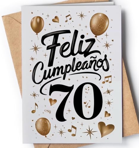 Tarjeta de 70 Cumpleaños - Tarjeta de Felicitación Graciosa para alguien que cumple 70 años -...