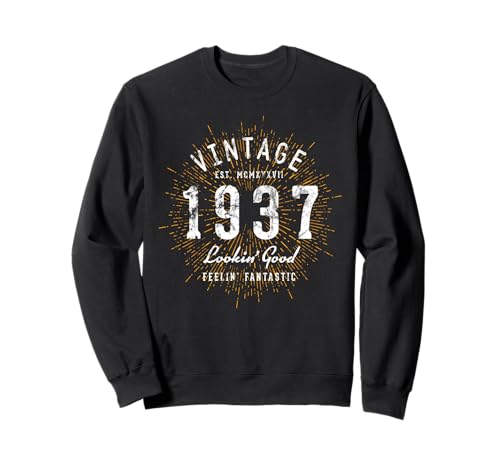 Retro Cumpleaños 1937 Vintage Sudadera