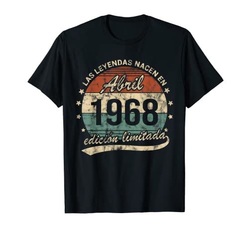 Las Leyendas Nacen En Abril 1968 Hombre o Mujer Retro Camiseta