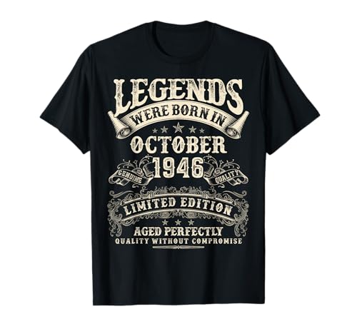 Regalos Retro de 79 cumpleaños para Hombres de 79 años, Octubre de 1946 Camiseta
