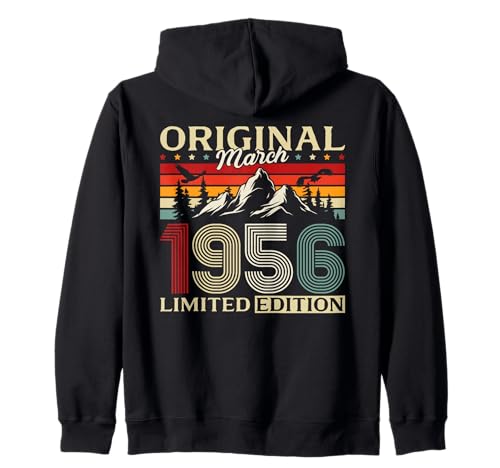 70 cumpleaños Hombre Mujer Regalo Marzo 1956 Sudadera con Capucha