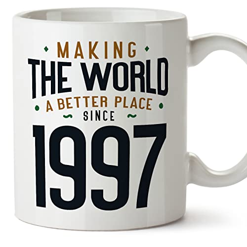MUGFFINS Tazas 1997 Cumpleaños - En Inglés - Making the World a Better Place - 11 oz / 330 ml -...