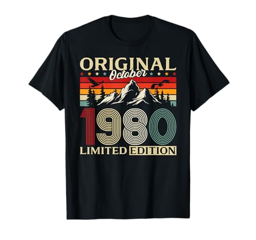 45 cumpleaños Hombre Mujer Regalo Octubre 1980 Camiseta