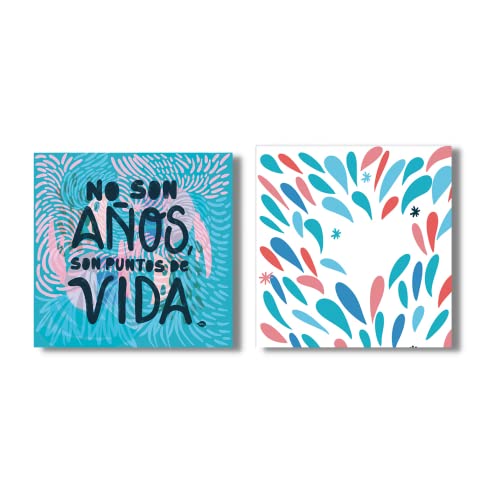 Forletter - Tarjeta de Felicitación, 15 x 15 cm, Cumpleaños Vida