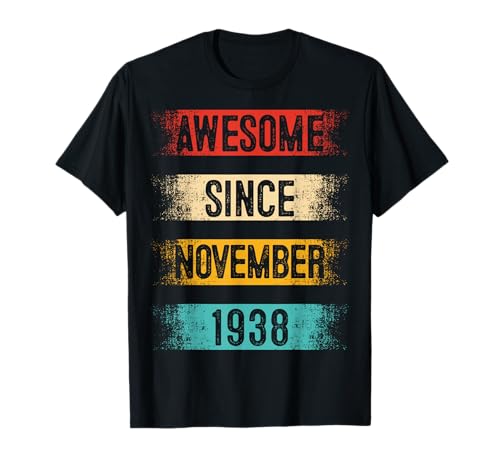 87 de noviembre Cumpleaños Hombres Mujeres Vintage Impresionante Desde 1938 Camiseta