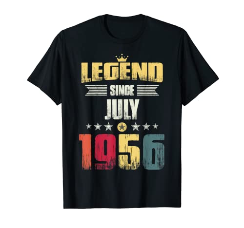 Regalo de fiesta de cumpleaños 63 hombres mujeres, leyenda desde julio de 1956 Camiseta