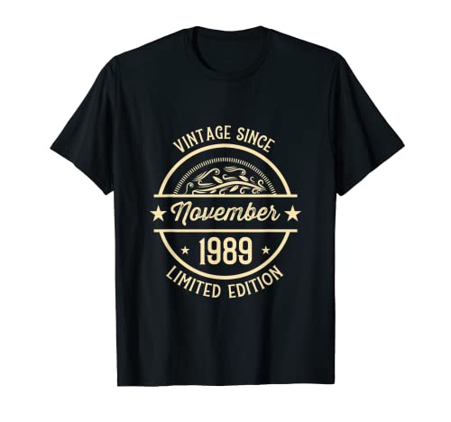 Vintage de cumpleaños desde noviembre de 1989 Camiseta