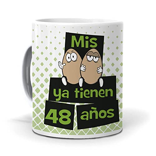 mundohuevo Taza Mis Huevos ya Tienen 48 años. Cerámica AAA - 350 ml.