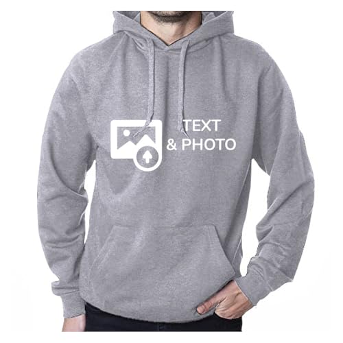 Wanapix | Sudadera Personalizada por 1 Cara | 100% Algodón Talla S | Color Gris | Sudadera con...
